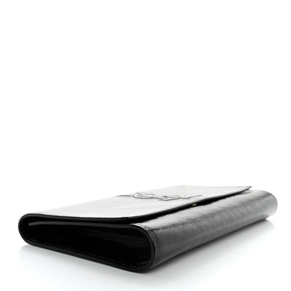 Saint Laurent Textured Patent Monogram Small Belle De Jour Clutch Black 4 of 12
