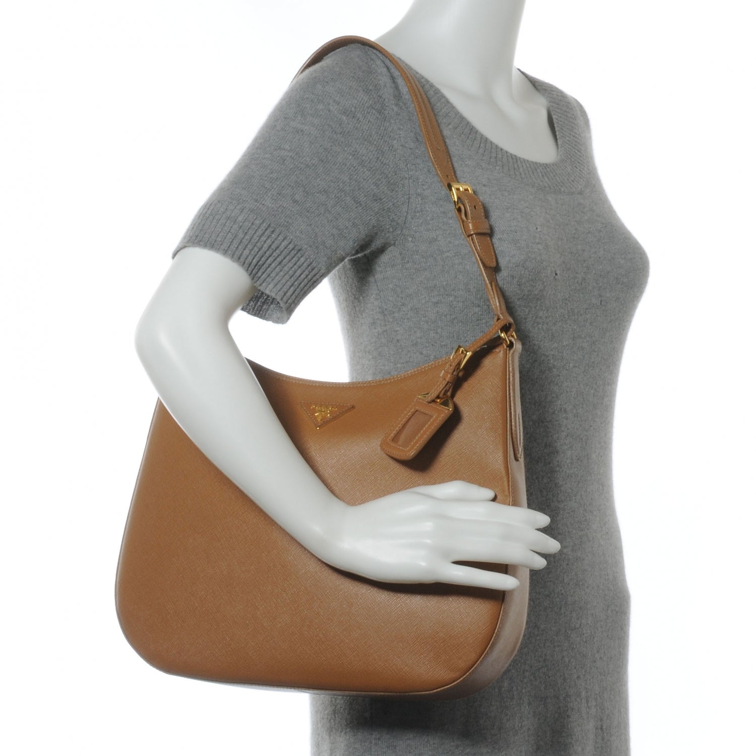Prada Saffiano Lux Hobo Caramel 2 of 9