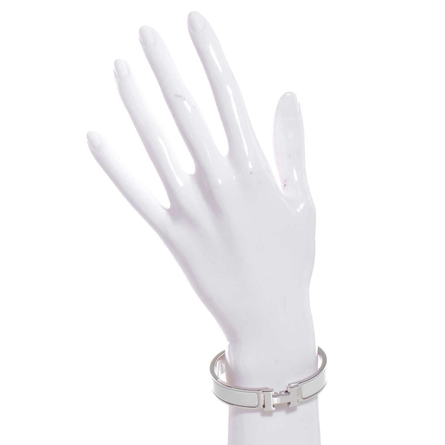 Enamel Narrow Clic Clac H Bracelet PM White