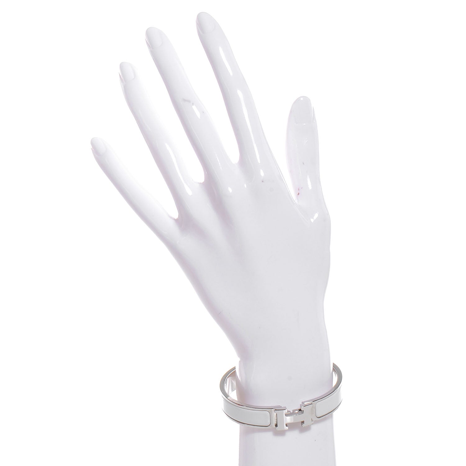 Hermes Enamel Narrow Clic Clac H Bracelet PM White 2 of 5