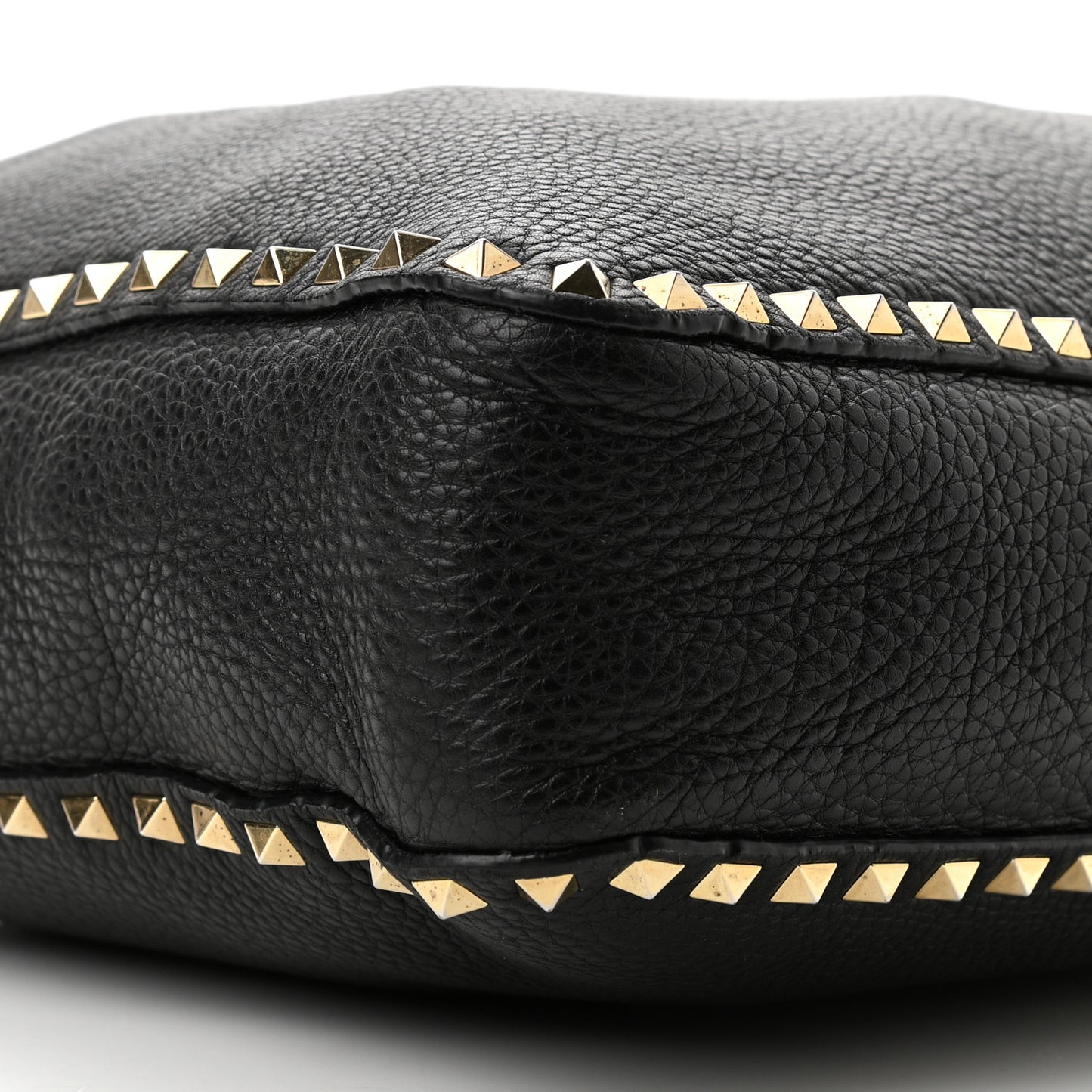 Pebbled Calfskin Large Rockstud Flip-Lock Messenger Bag Black