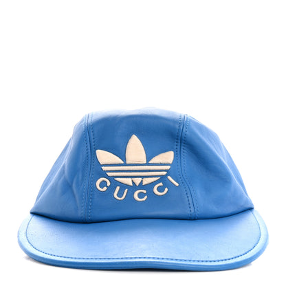 Gucci X ADIDAS Lambskin Trefoil Stefanos Baseball Hat S Blue 3 of 10