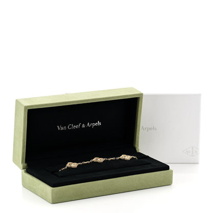 Van Cleef & Arpels 18K Yellow Gold 5 Motifs Vintage Alhambra Bracelet 5 of 5