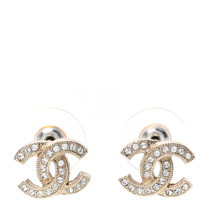 Chanel Crystal CC Earrings Light Gold 1 of 4
