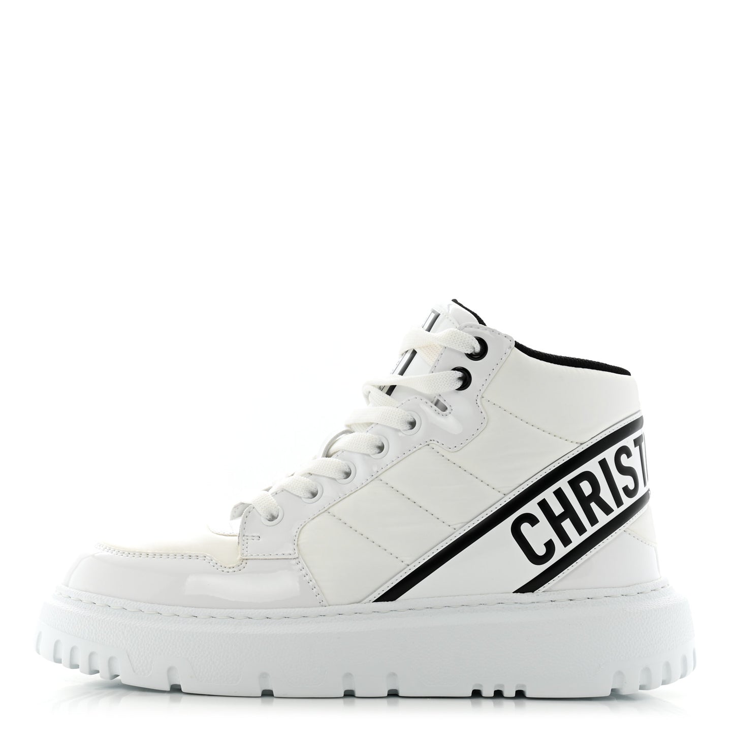 Nylon Fabric Womens D-Player High Top Sneakers 36 White Black