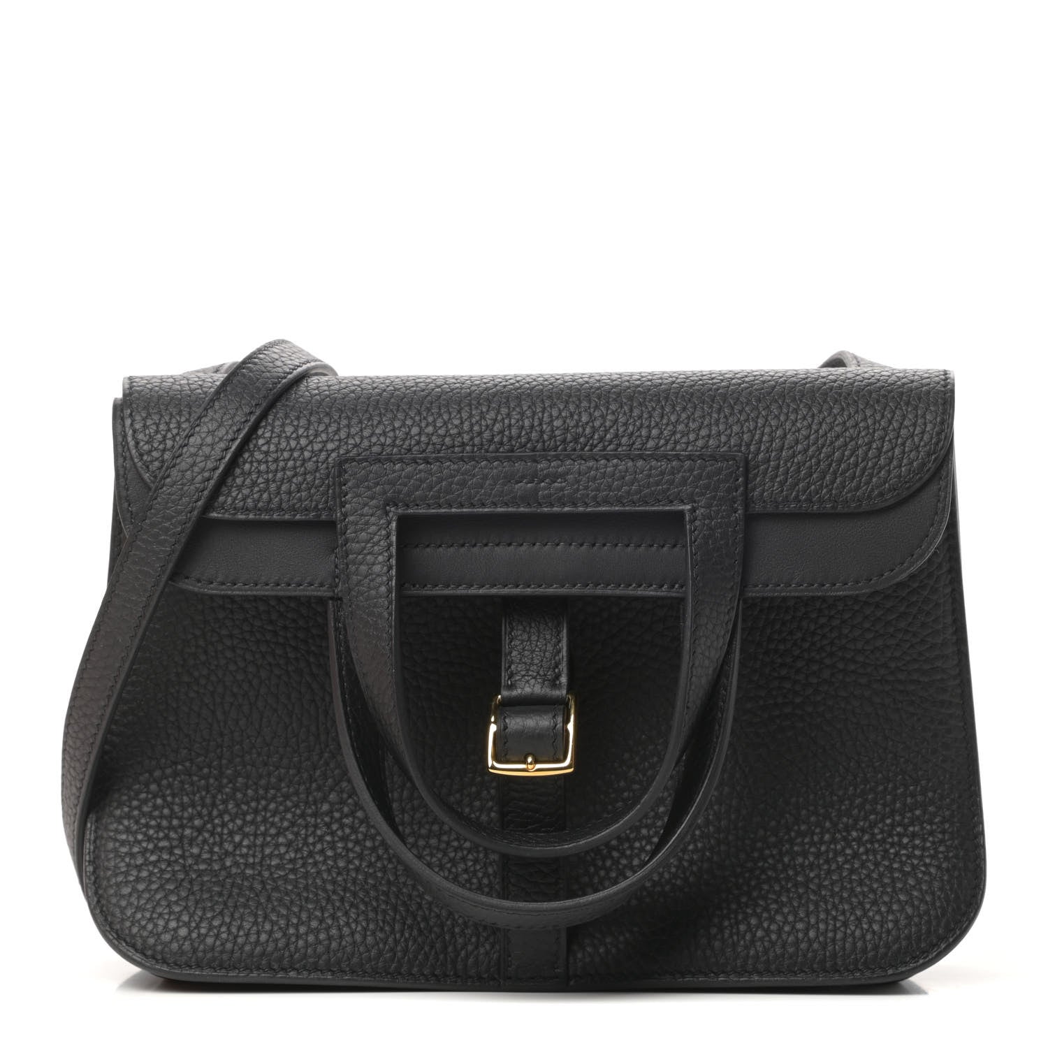 Hermes Taurillon Clemence Halzan 25 Black 1 of 13