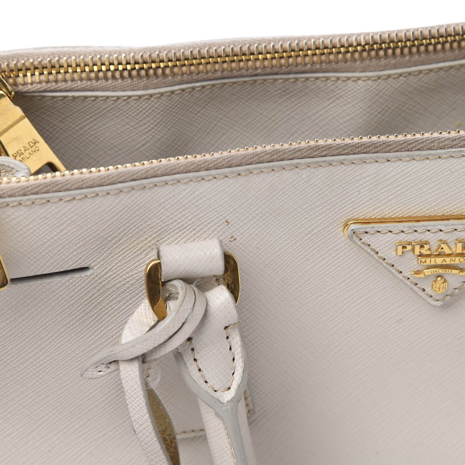 Prada Saffiano Small Galleria Double Zip Tote Talco 22 of 23