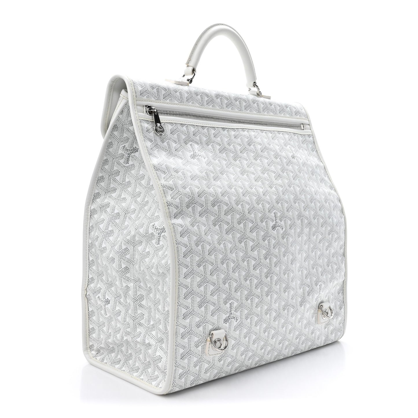 Goyardine Saint Leger Soft Briefcase Backpack White