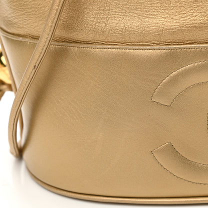 Chanel Metallic Lambskin CC Drawstring Shoulder Bag Gold 14 of 21