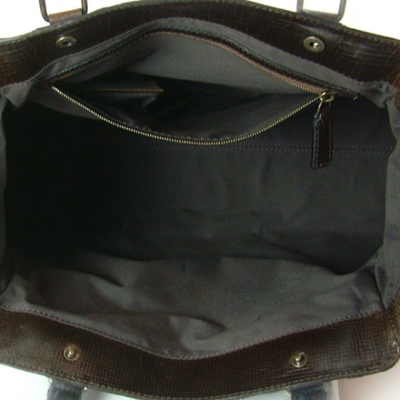 Calf Hair Zucca De Jour Media Tote Brown