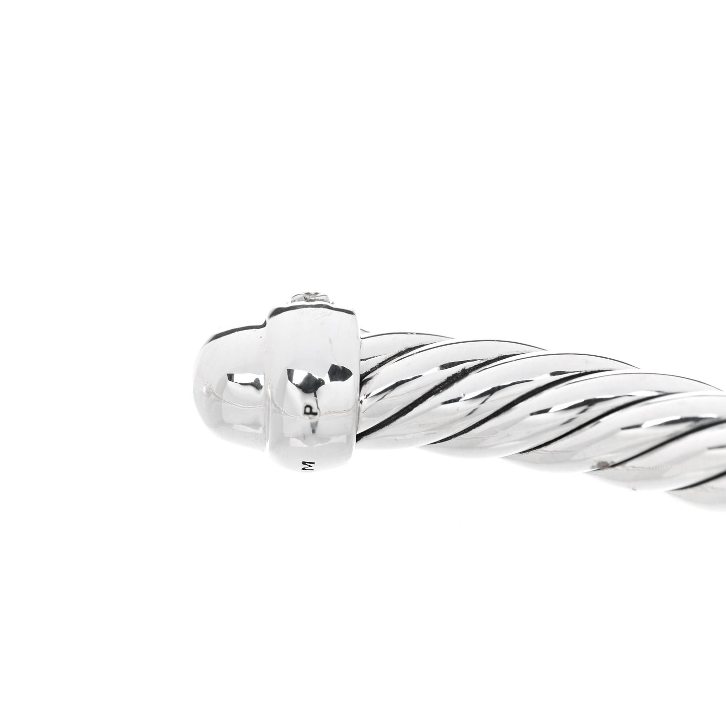 Sterling Silver Diamond 4mm Cable Flex Bracelet