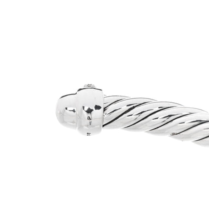 David Yurman Sterling Silver Diamond 4mm Cable Flex Bracelet 4 of 4