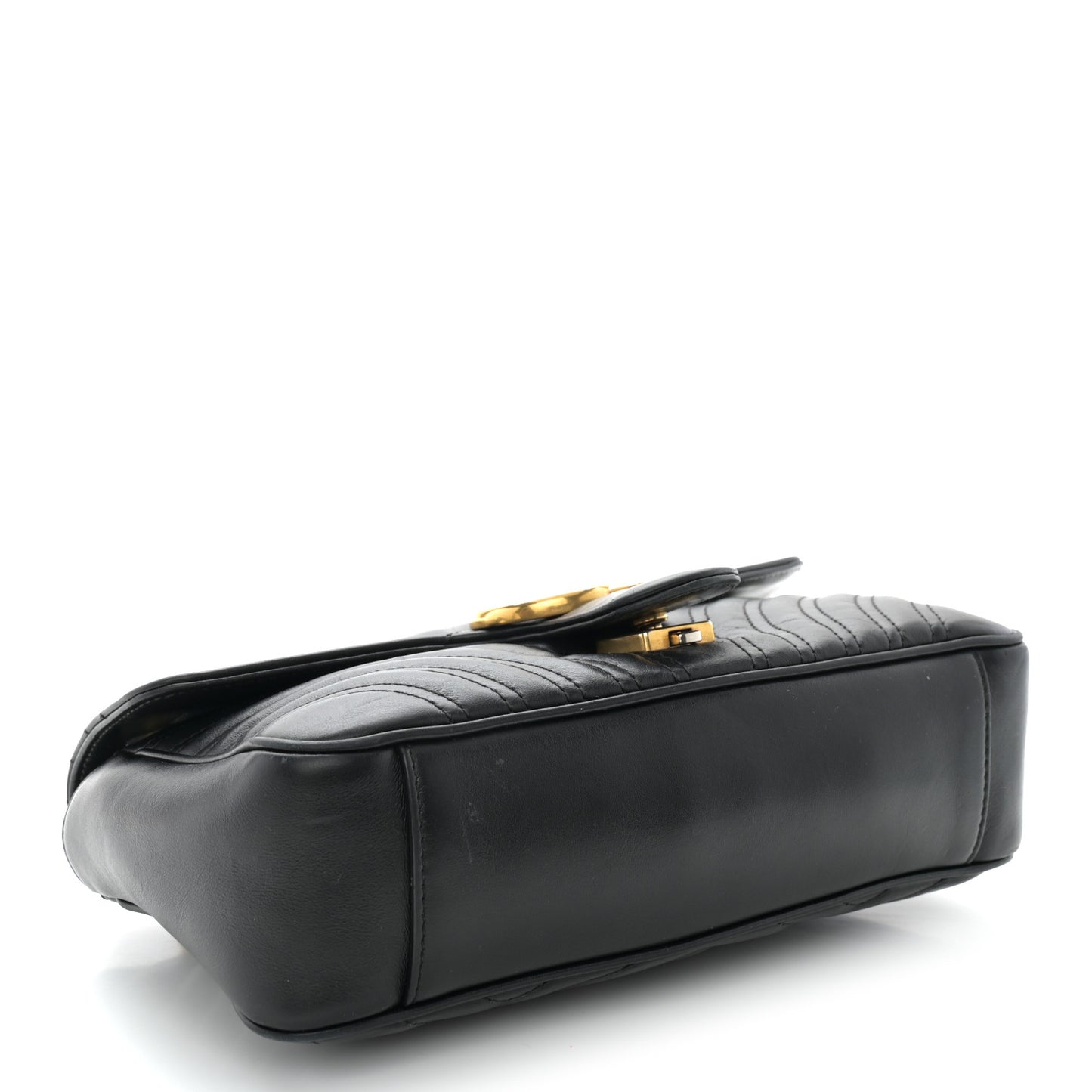 Calfskin Matelasse Small GG Marmont Shoulder Bag Black