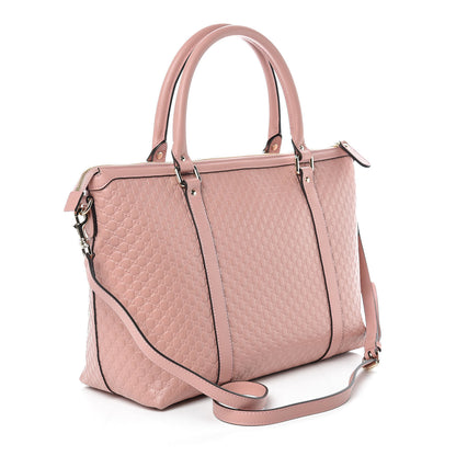 Gucci Soft Microguccissima Medium Zippered Satchel Soft Pink 3 of 9