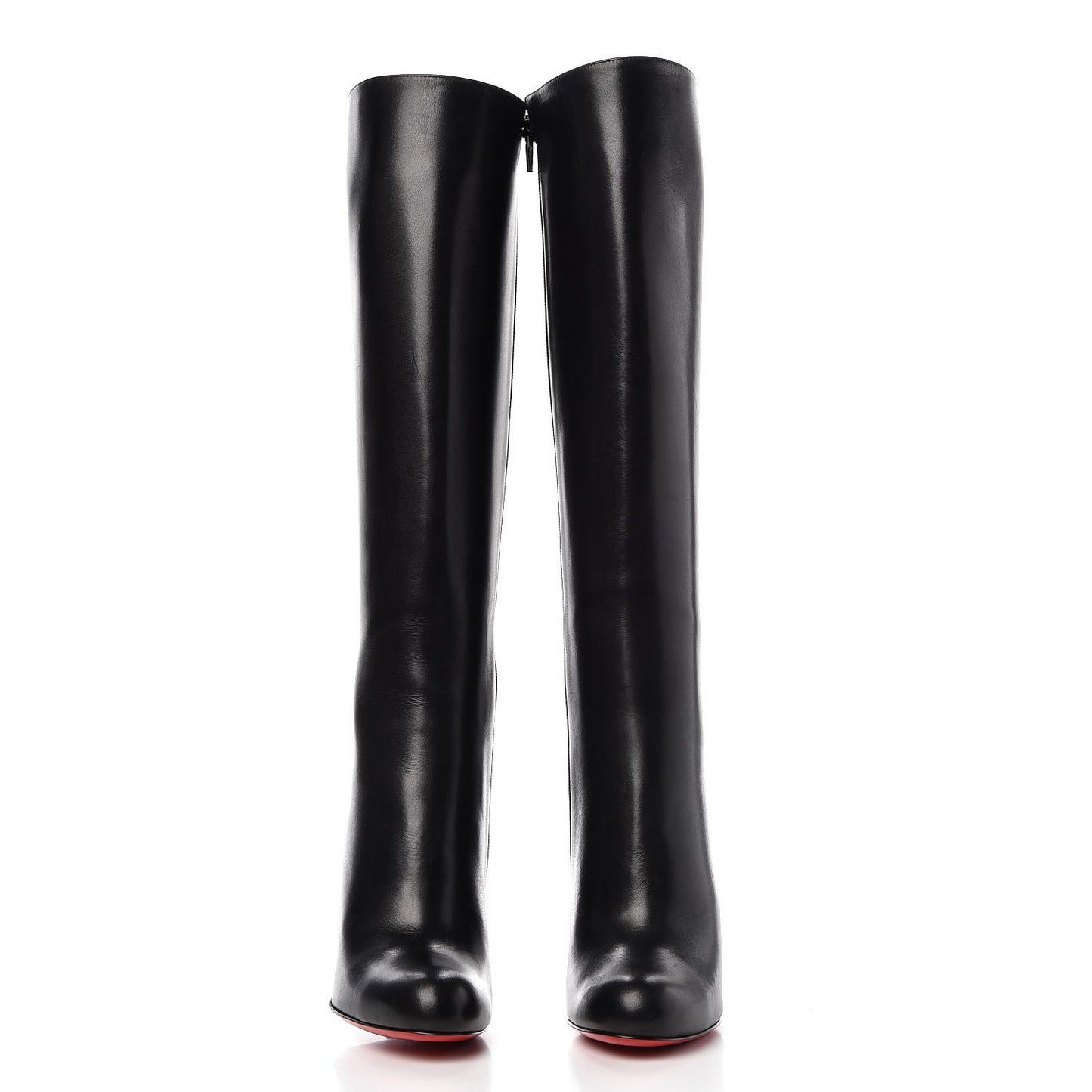 Calfskin Simple Botta 100 Knee Boots 37 Black