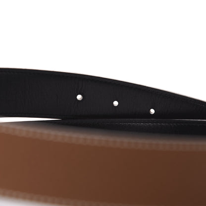 Hermes Box Togo 32mm Guilloche H Belt 80 Black Gold 4 of 8
