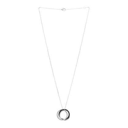 Cartier 18K White Gold Palladium Black Ceramic Diamond Trinity Pendant Necklace 3 of 5