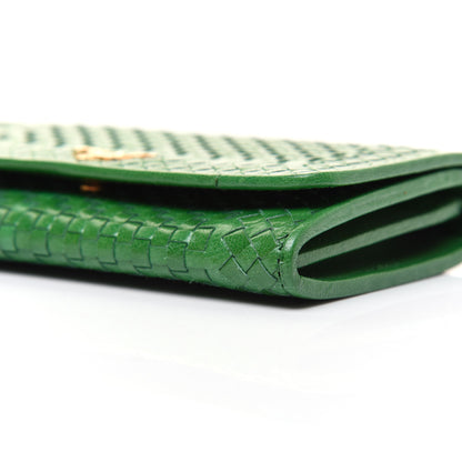 Prada Goatskin Woven Wristlet Wallet Verde 7 of 12