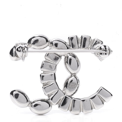 Chanel Baguette Crystal CC Brooch Silver Black 3 of 5