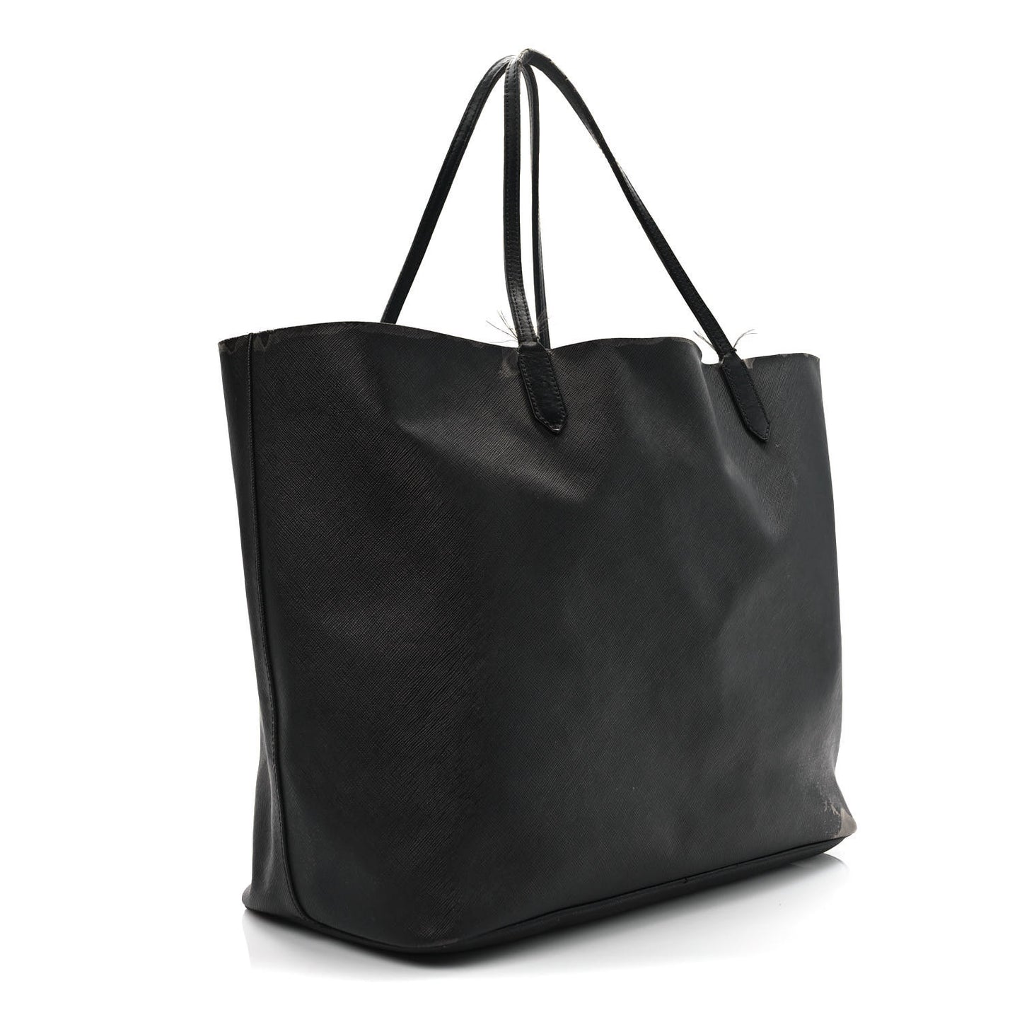 Textured Coated Canvas Favelas Large Antigona Tote Black