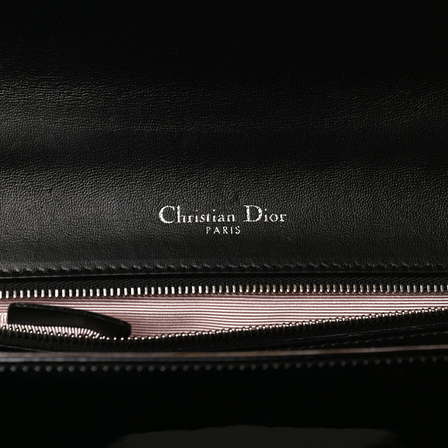 Patent Medium Diorama Flap Bag Black