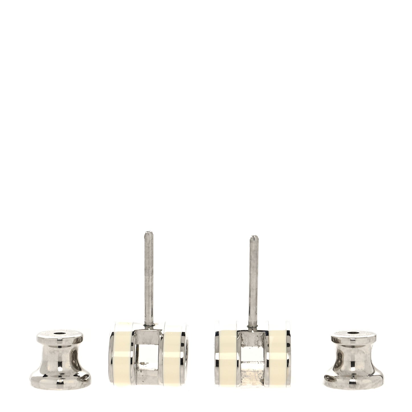 Palladium Lacquered Mini Pop H Earrings White