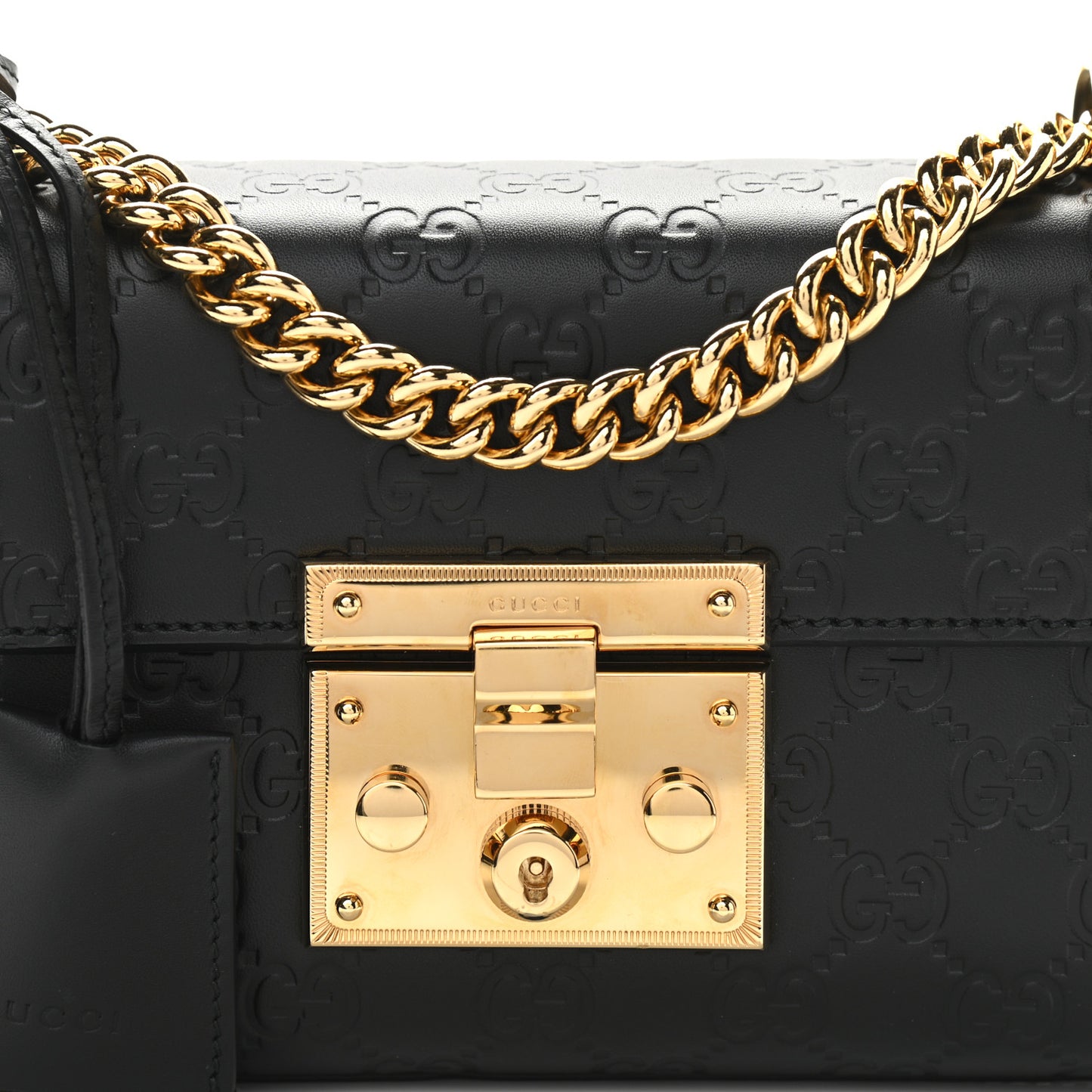 Guccissima Small Padlock Shoulder Bag Black