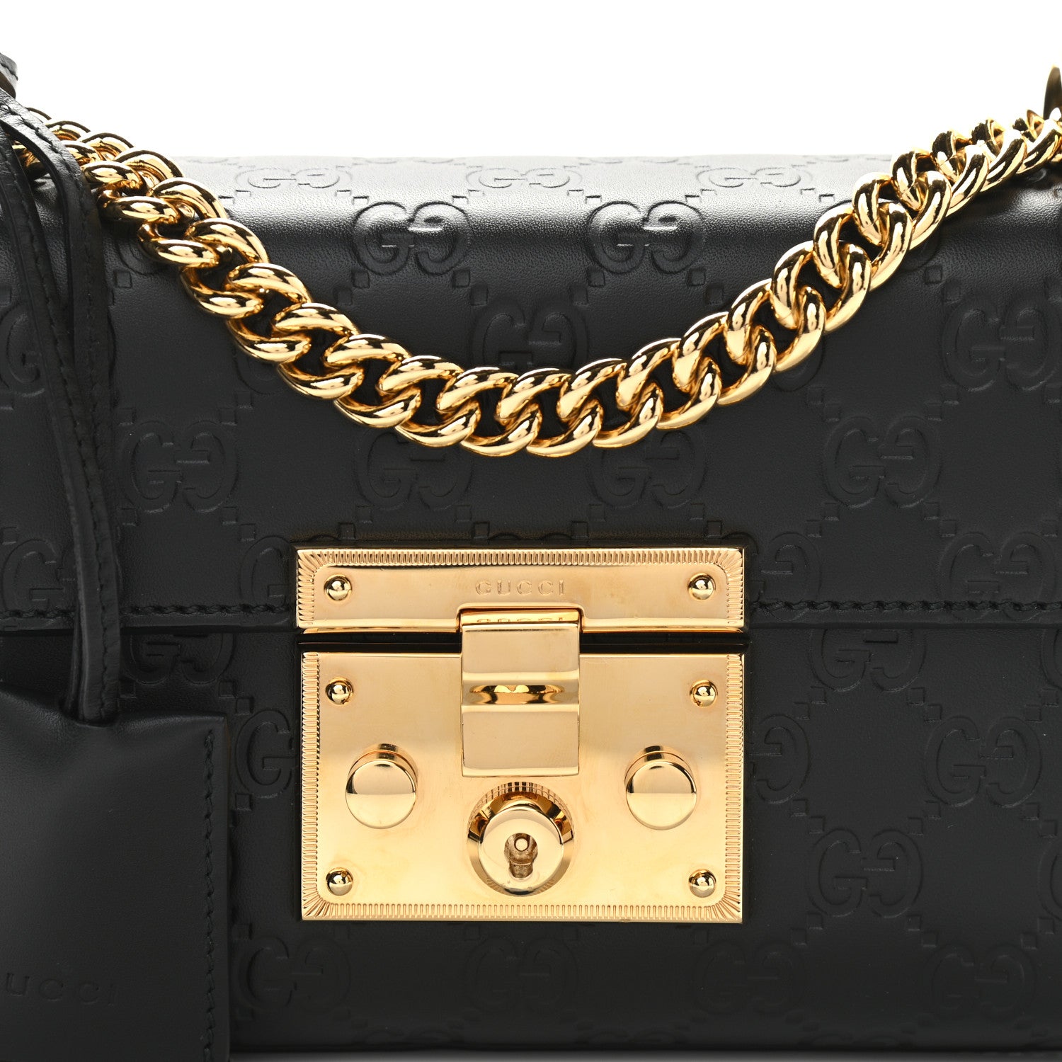 Gucci Guccissima Small Padlock Shoulder Bag Black 9 of 12