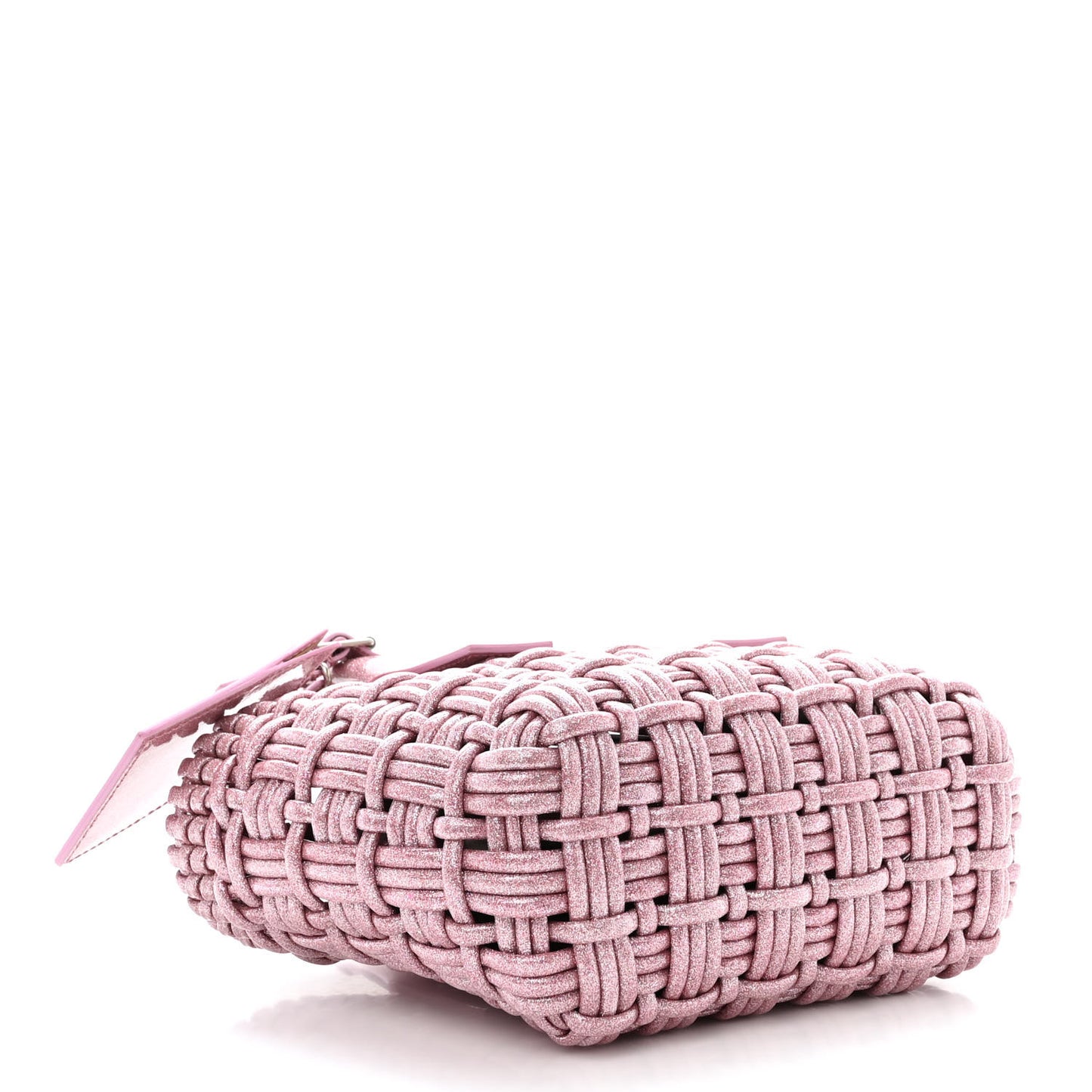 Glitter Faux Calfskin XXS Bistro Basket Pink