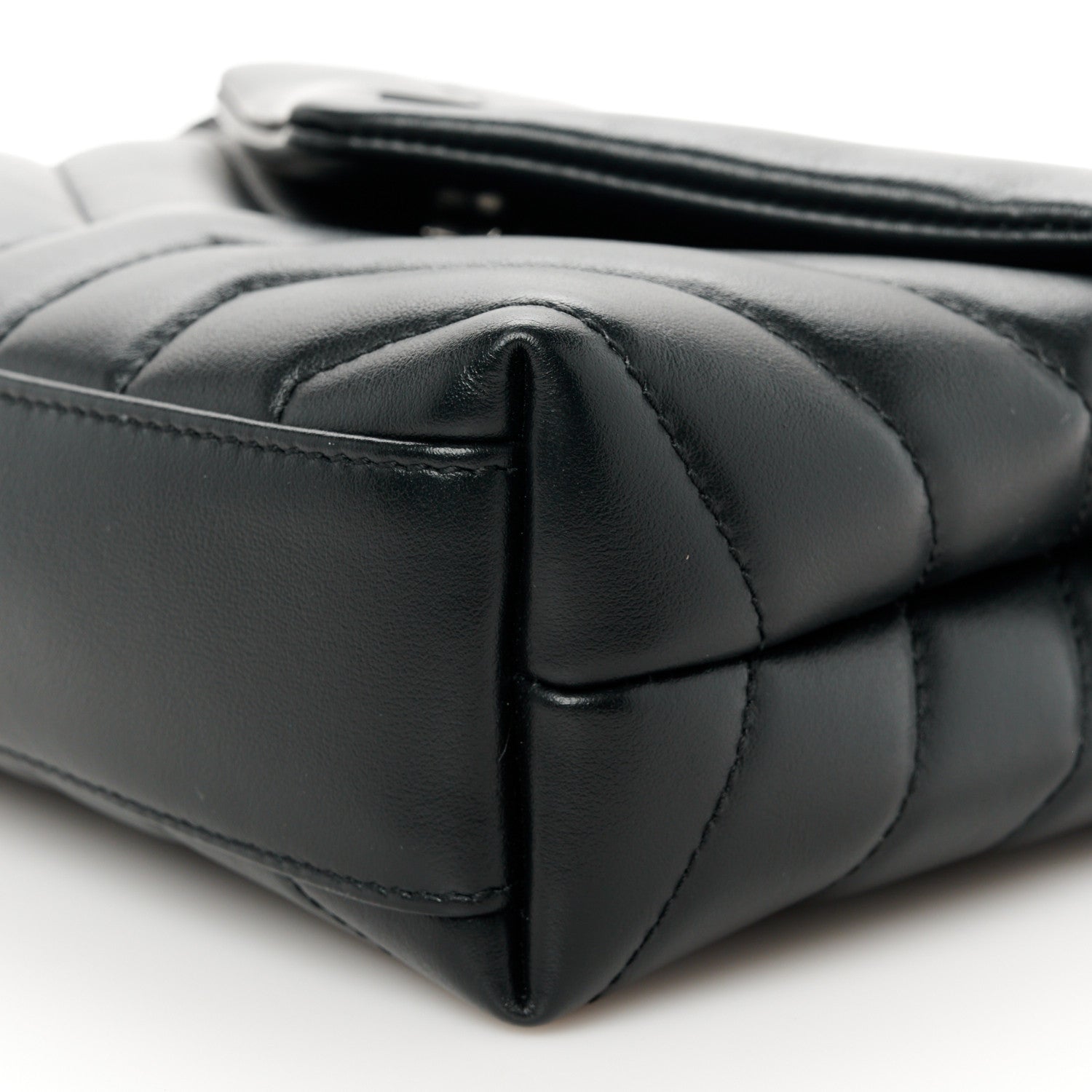 Saint Laurent Calfskin Y Quilted Monogram Monochrome Toy Loulou Crossbody Bag Black 11 of 12