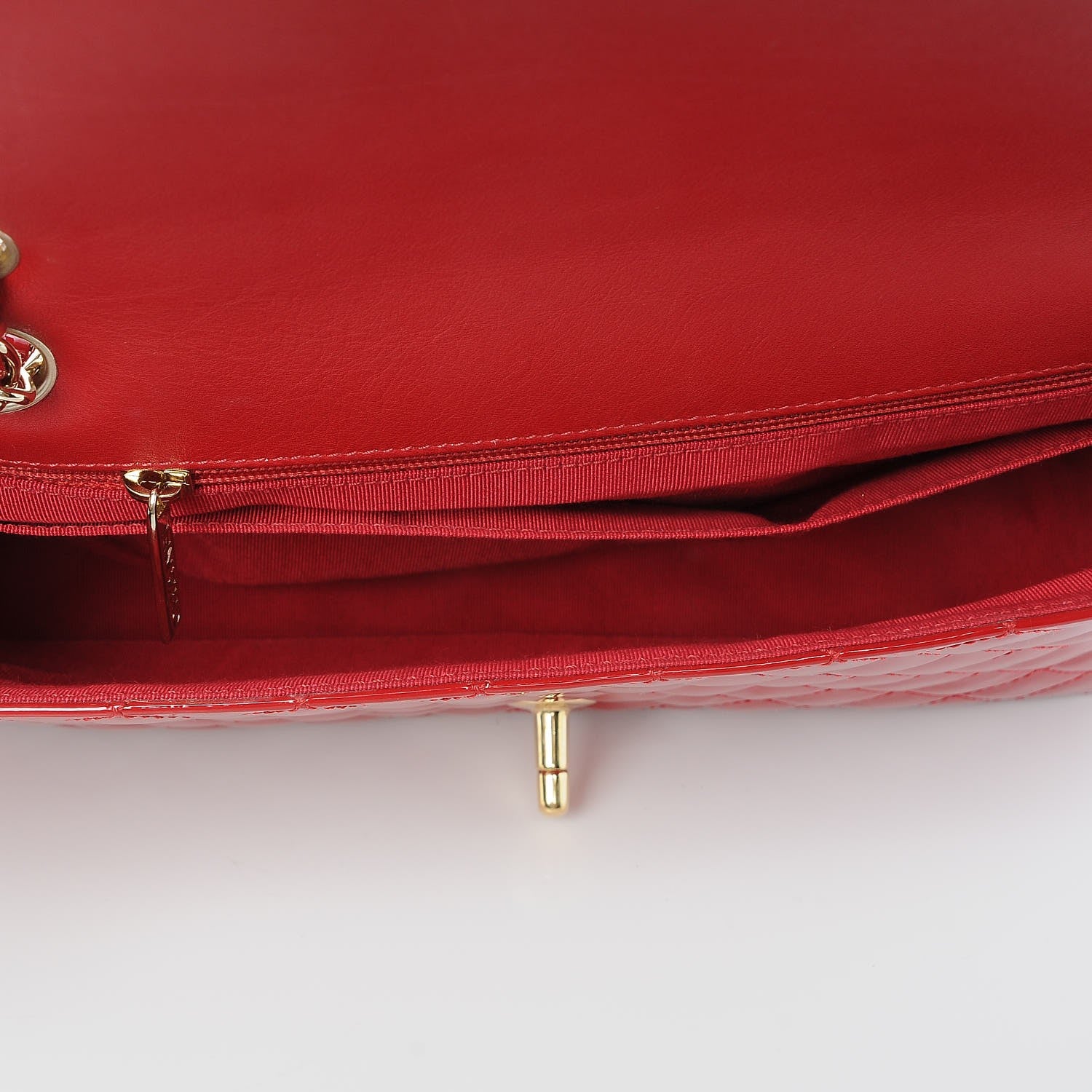 Chanel Patent Calfskin Quilted Valentine Charms Medium Single Flap Red 5 of 8