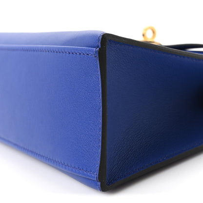 Hermes Swift Kelly Pochette Clutch Bleu Electrique 10 of 11