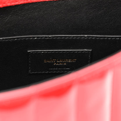 Saint Laurent Patent Matelasse Monogram Large Vicky Chain Bag Rouge Eros 6 of 14