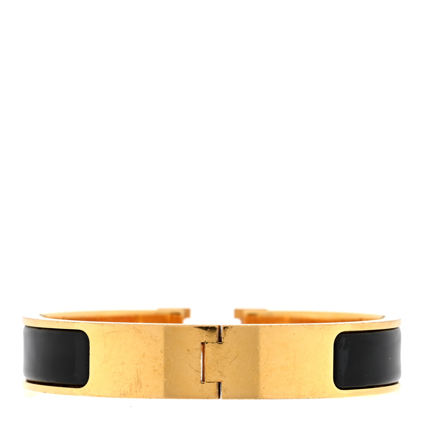 Enamel Narrow Clic Clac H Bracelet GM Black