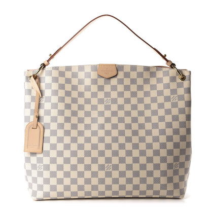 Louis Vuitton Damier Azur Graceful MM Rose Ballerine 1 of 11