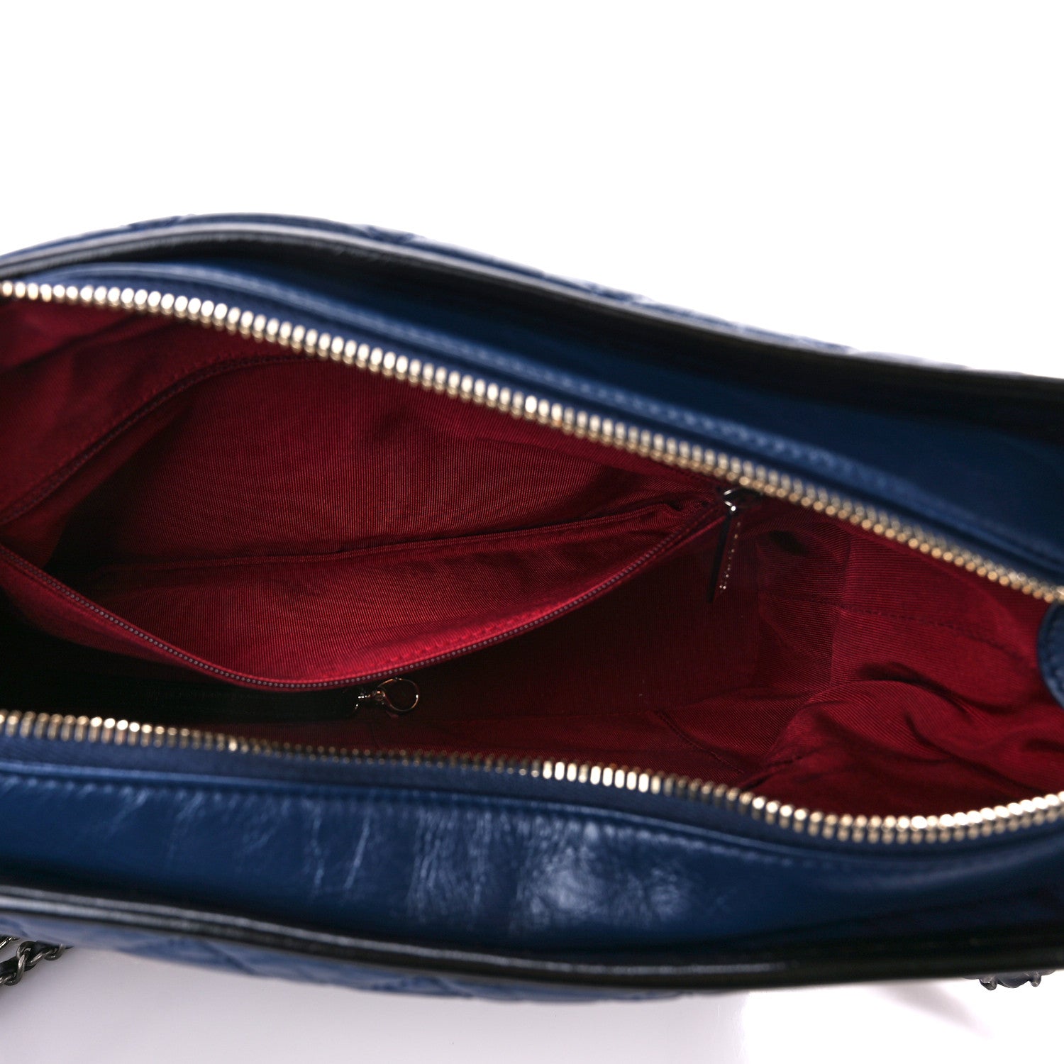 Chanel Aged Calfskin Quilted Medium Gabrielle Hobo Navy Black 5 of 11