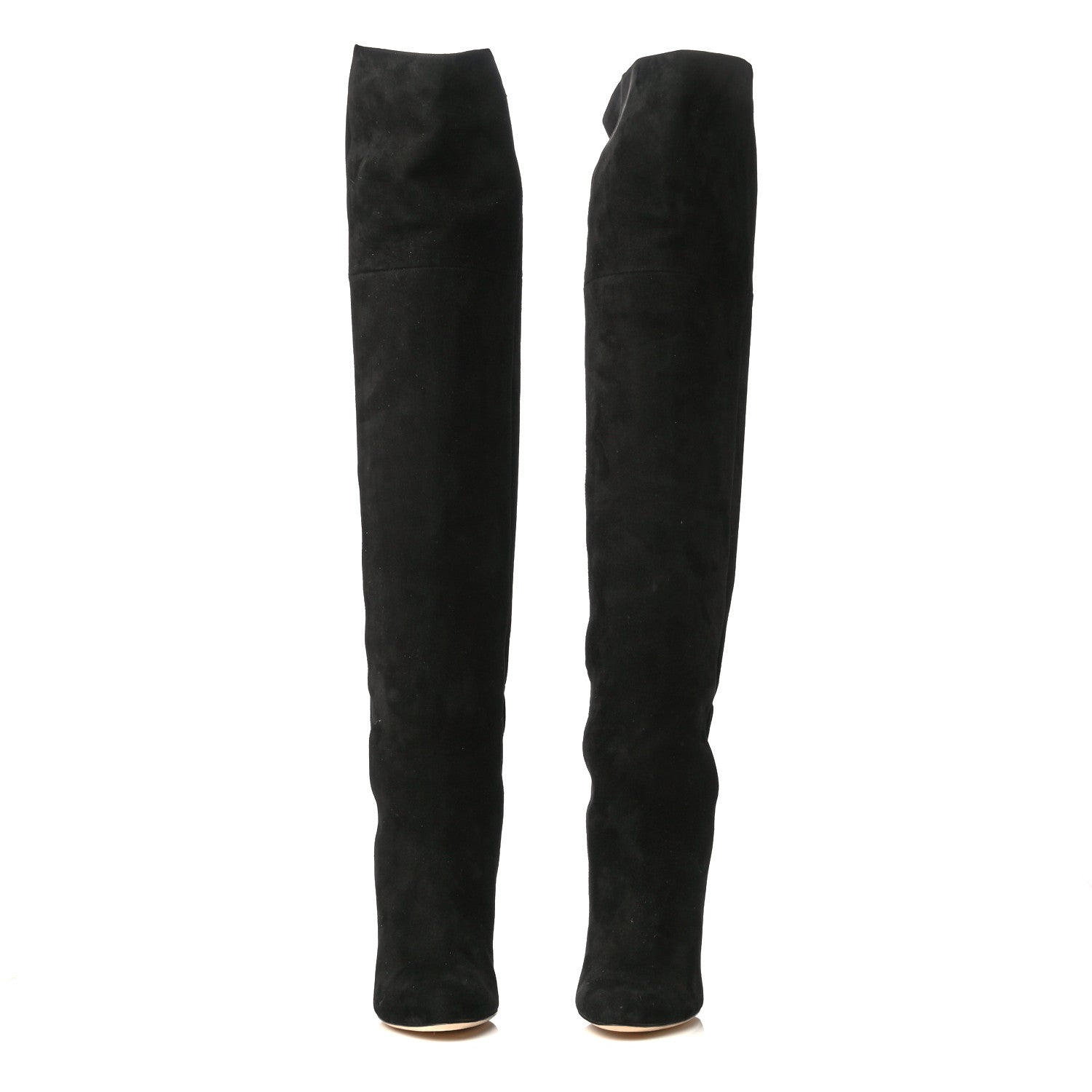 Christian Dior Suede Pleats Thigh High Boots 36.5 Black 3 of 7