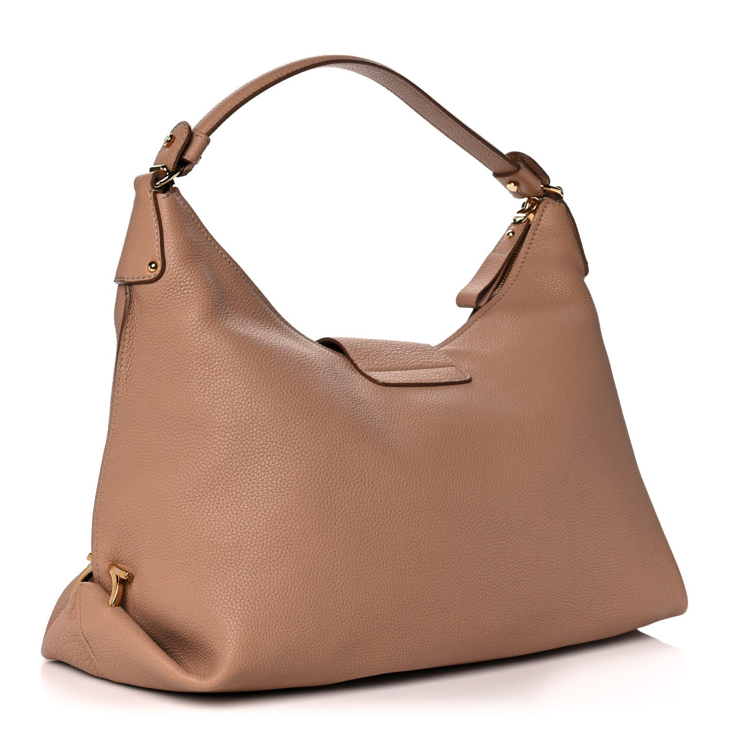Salvatore Ferragamo Calfskin Fanisa Gancini Hobo Natural 3 of 10
