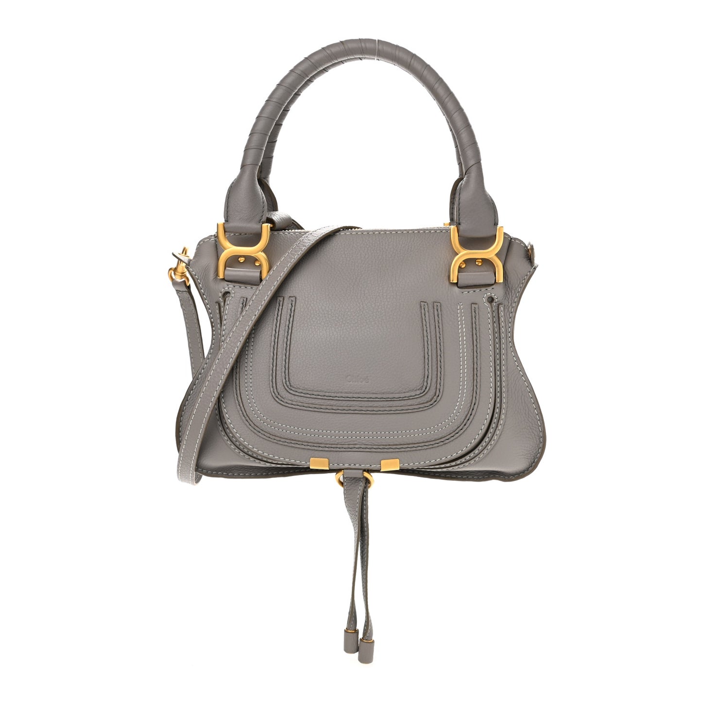 Calfskin Small Marcie Satchel Cashmere Grey