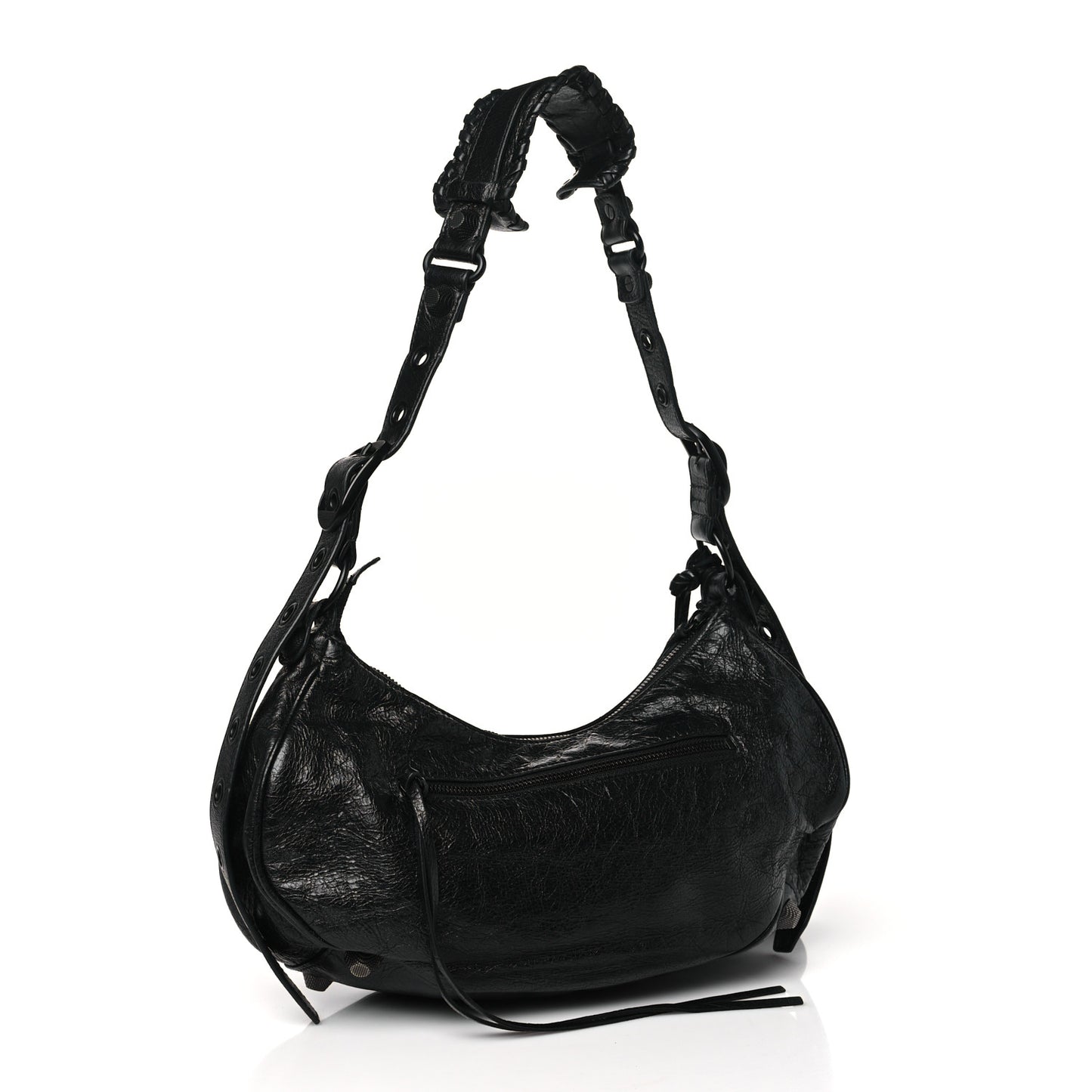 Agneau Arena Monochrome Small Le Cagole Shoulder Bag Black