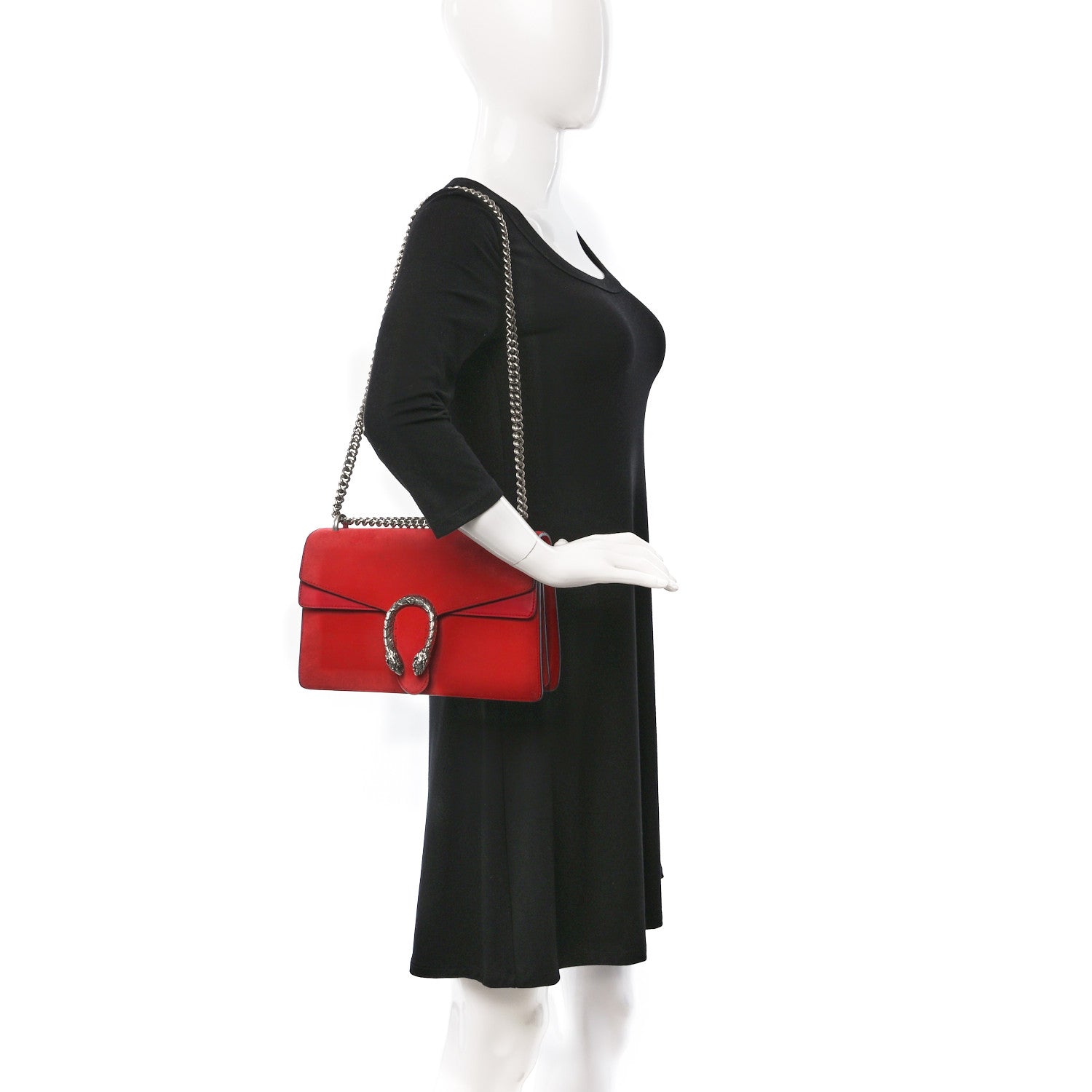Gucci Suede Vitello Velvet Small Dionysus Shoulder Bag Vulcanic Red 3 of 16