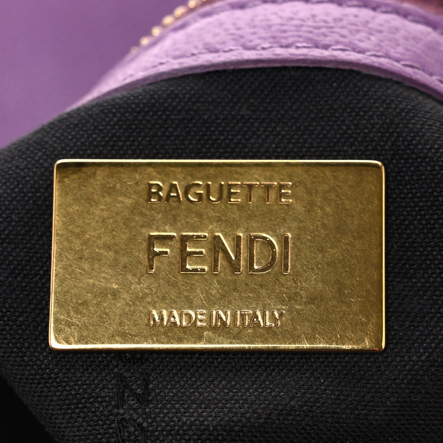 Nappa FF 1974 Embossed Baguette Agapanto