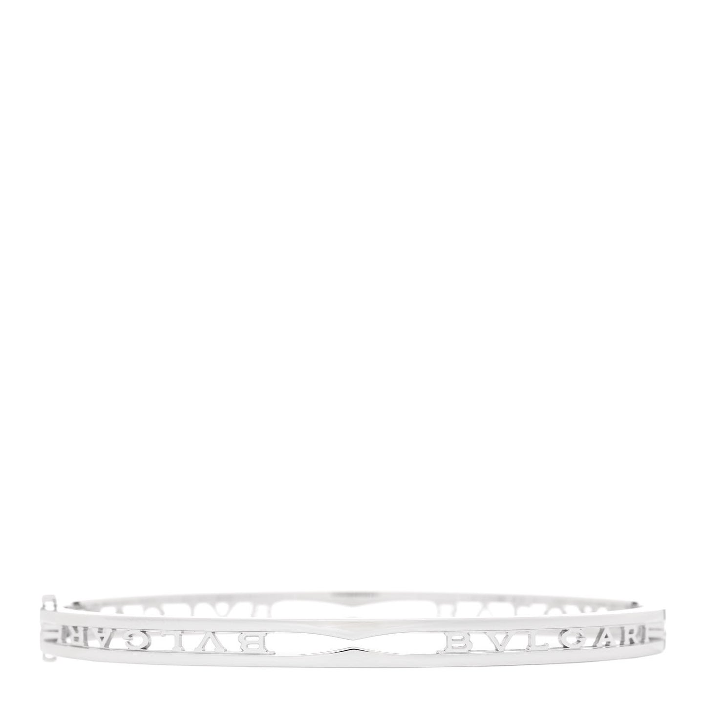 18K White Gold B.Zero1 Bvlgari Logo Bangle Bracelet ML