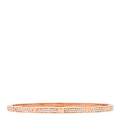 Cartier 18K Pink Gold Diamond Small LOVE Paved Bracelet 19 2 of 5