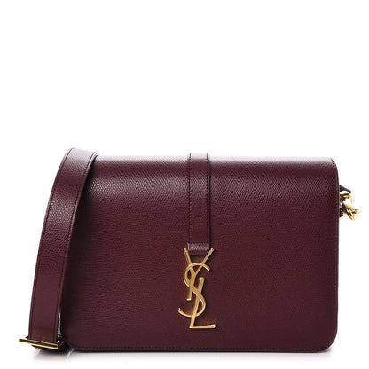 Saint Laurent Textured Calfskin Medium Classic Monogram Universite Bag Dark Red 1 of 8