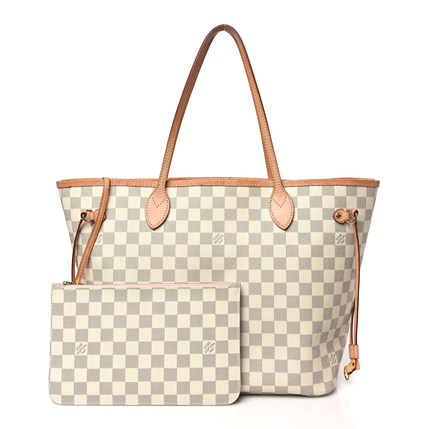 Damier Azur Neo Neverfull MM Rose Ballerine