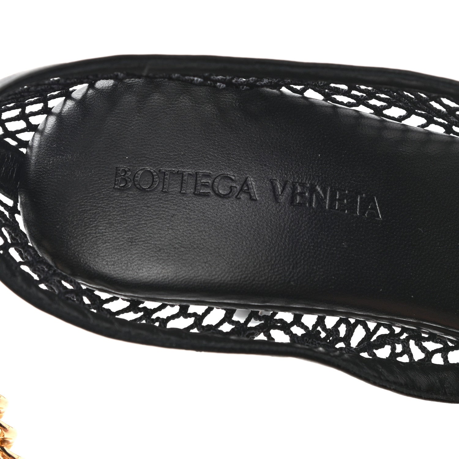 Bottega Veneta Mesh Nappa Chunky Chain Sandals 35 Black 7 of 7