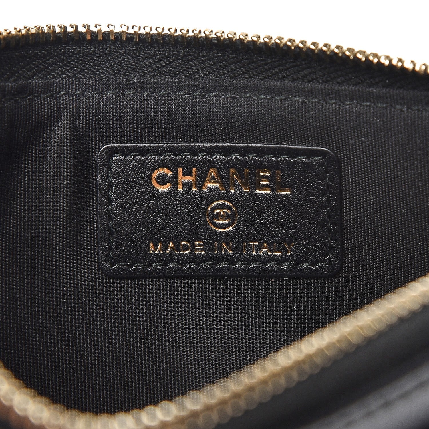 Chanel Lambskin Quilted Zip Pouch Black 6 of 8