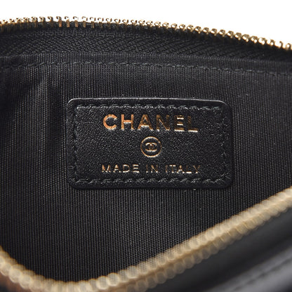 Chanel Lambskin Quilted Zip Pouch Black 6 of 8