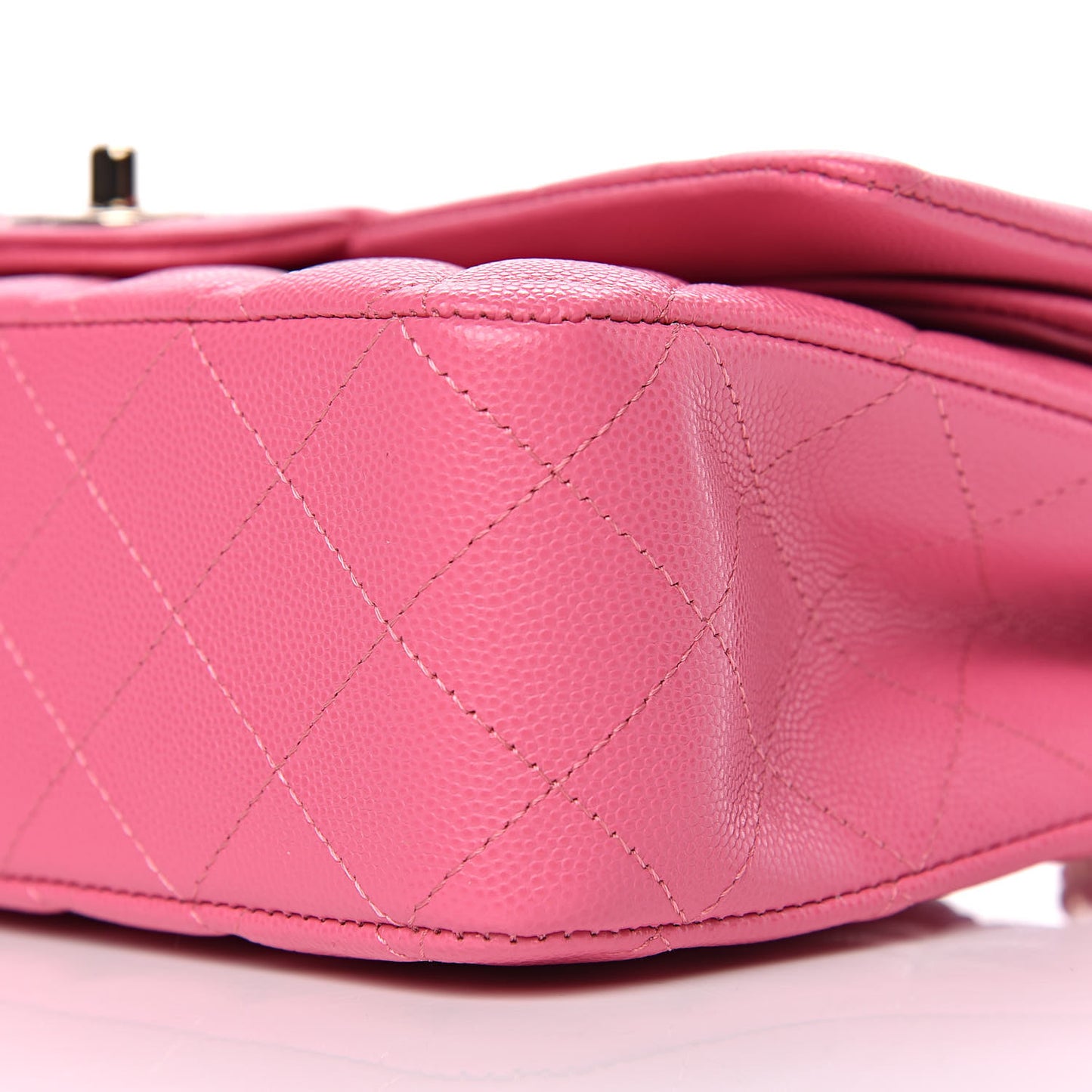 Caviar Quilted Medium Double Flap Pink